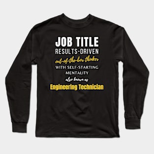 Engineering Technician | Office Work Coworker Career Jobs Long Sleeve T-Shirt